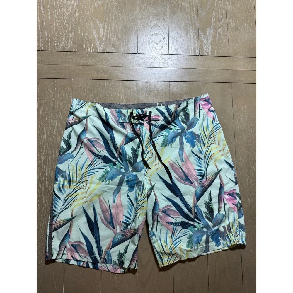 Hurley Phantom Board Shorts Mens 36 Mint Green Floral John John Florence